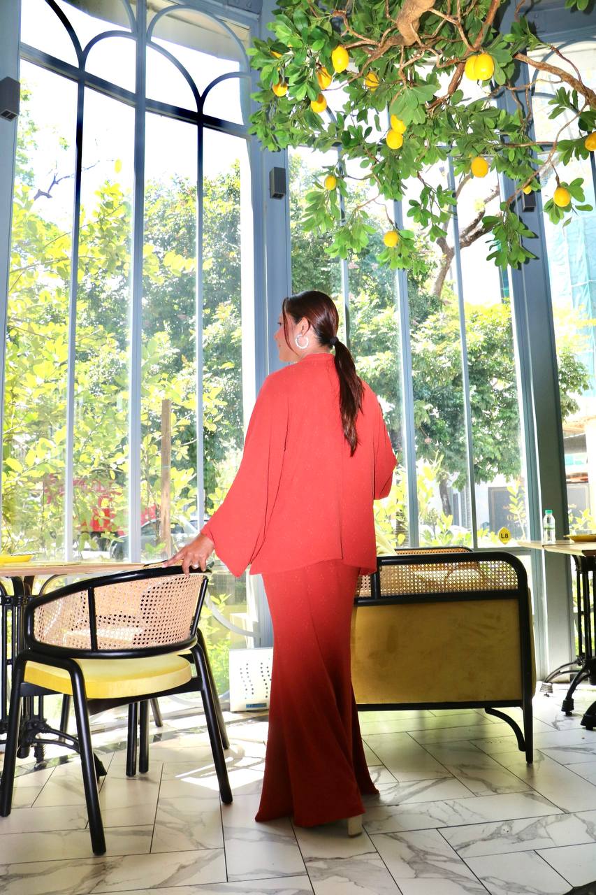 MAYA KURUNG IN ORANGE BRICK - FREESIZE