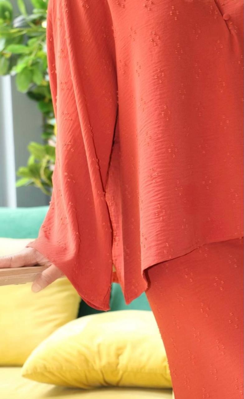 MAYA KURUNG IN ORANGE BRICK - FREESIZE