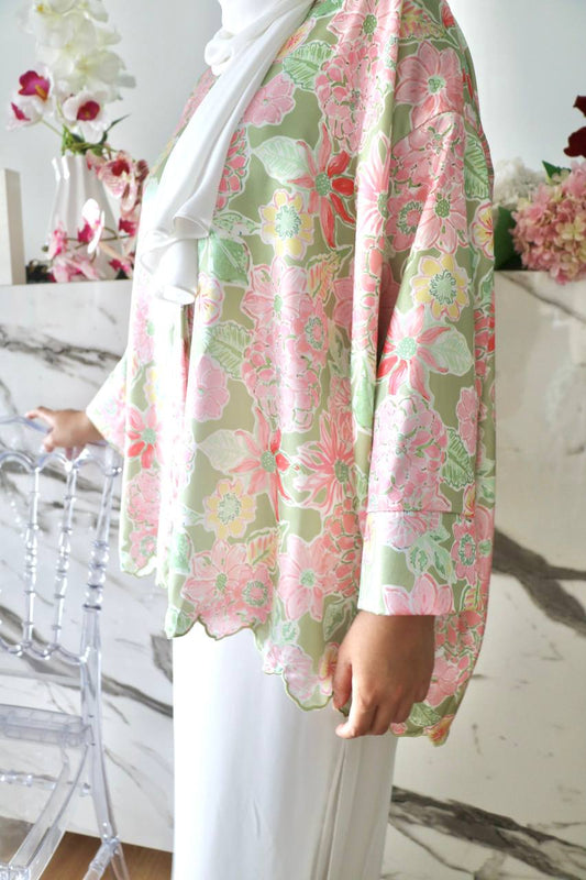 FIORE OVERSIZED TOP IN LIGHT PINK GREEN
