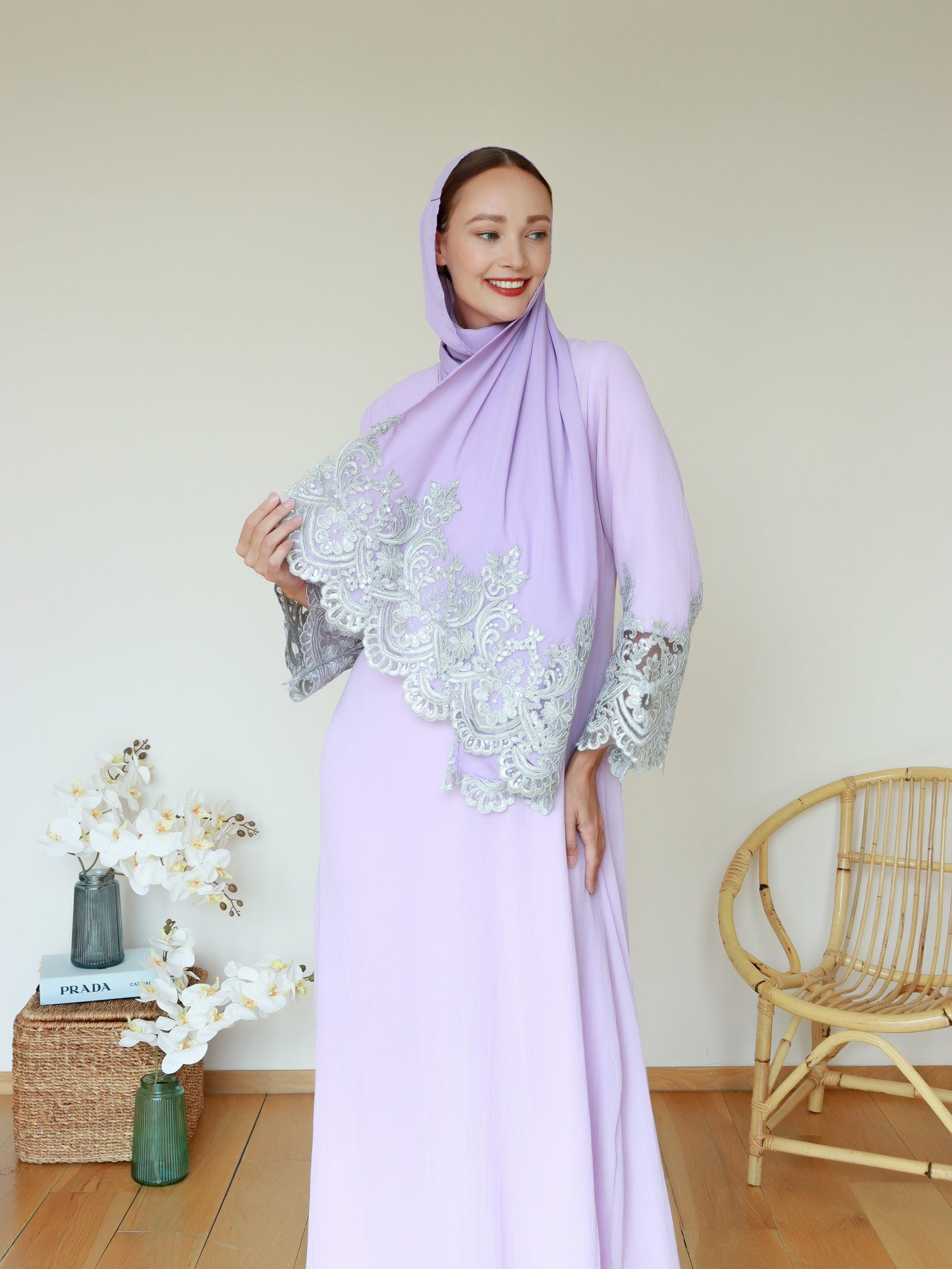 Zehra Pleats Abaya Lilac